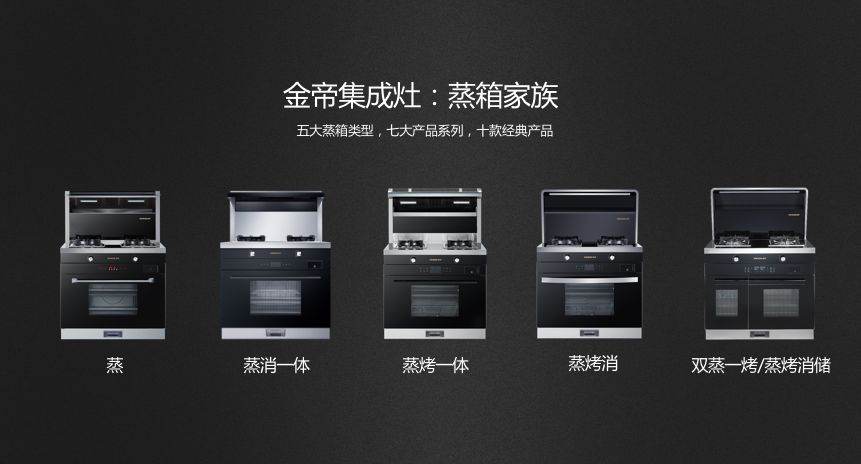 金帝集成灶蒸箱家族,还原5种生活方式!
